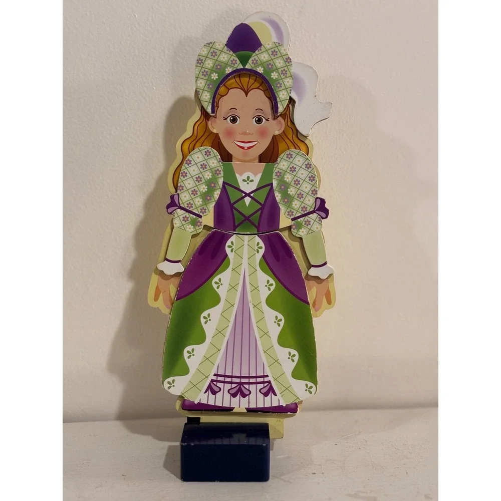 Melissa & Doug Magnetic Dress-Up Princess Elise Wood Multicolor  7 outfits Good!